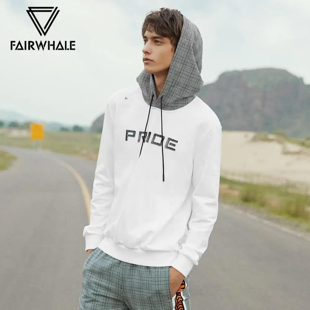 Mark Fairwhale Повседневная мода шею с капюшоном в клетку дизайн вышивки длинные рукова