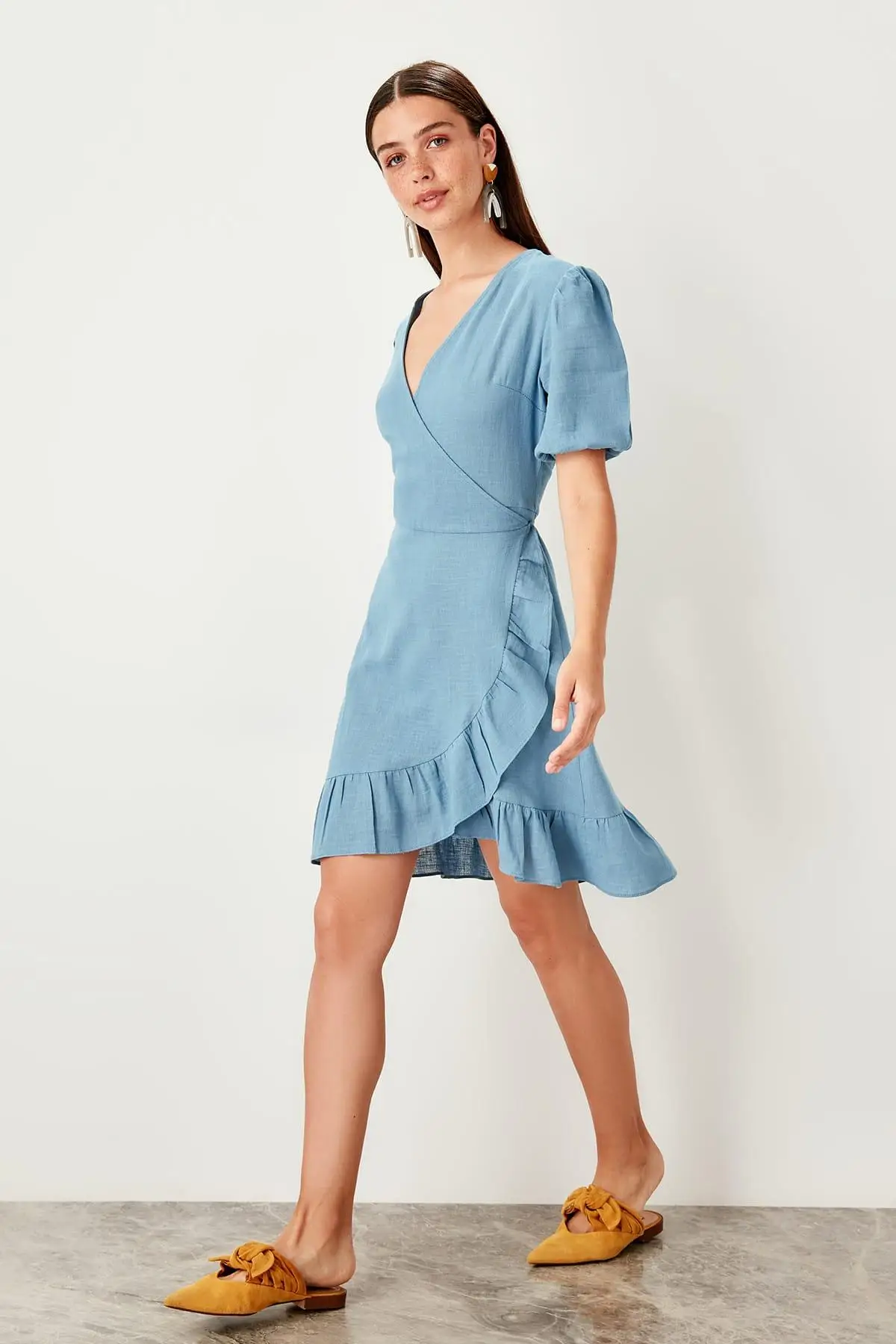 Trendyol Mavi Платье с ластовицей TWOSS19EL0141|Женские платья| |