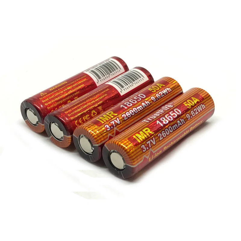 

5pcs/lot TrustFire IMR 18650 2600mAh 3.7V 50A 9.62Wh High-Rate Battery Rechargeable Lithium Batteries Cell For E-cigs Torches