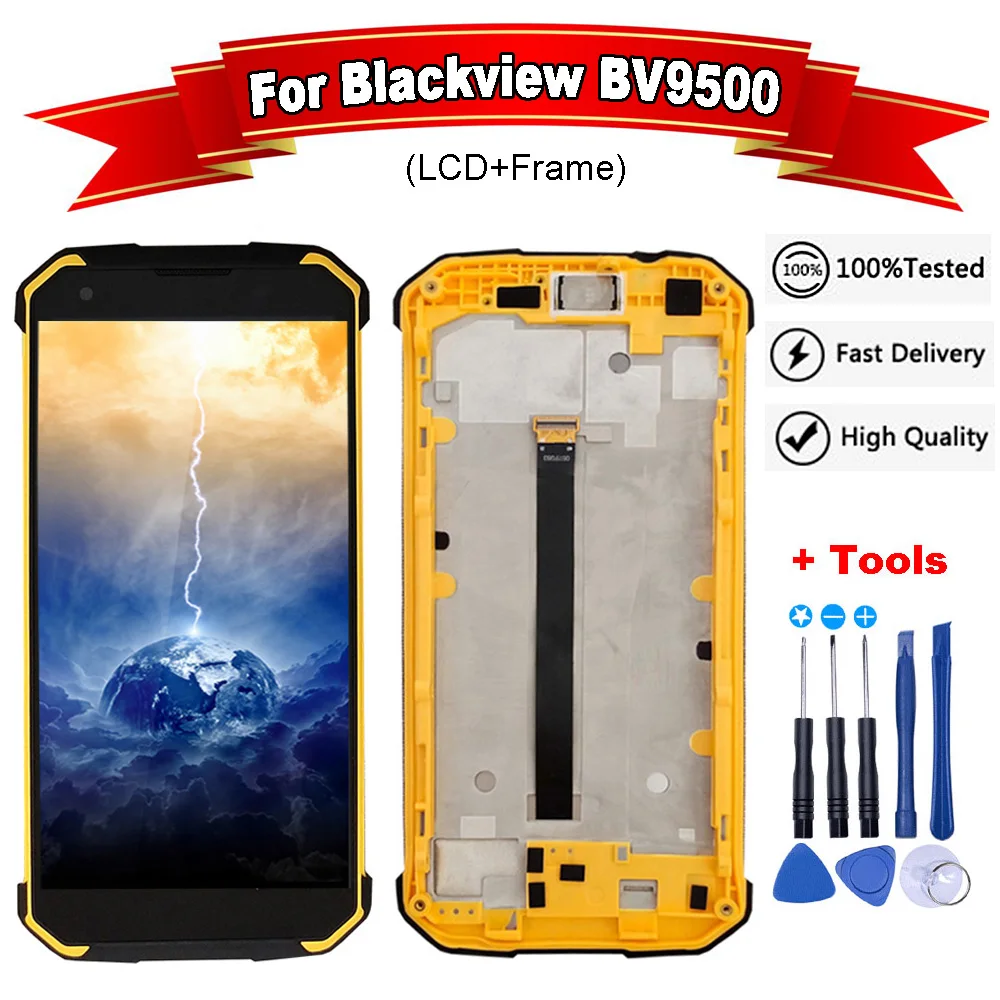 ЖК дисплей и сенсорный экран с рамкой для Blackview BV9500 сменный инструментами
