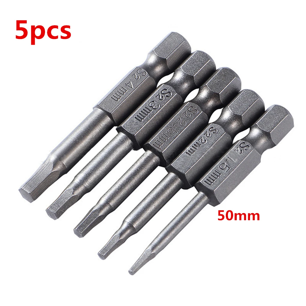 5 шт. 50 миллиметровый Магнитный шестигранной головкой отвертка биты 1/4