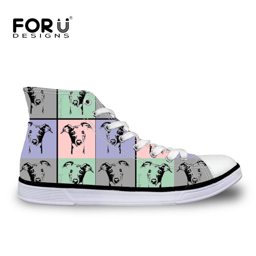 YQ1808AK FORUDESIGNS женские кроссовки с принтом собаки грейхаунда; модная Вулканизированная обувь; Повседневная Высокая парусиновая обувь; tenis feminino Zapatos De Mujer - Цвет: YQ1808AK