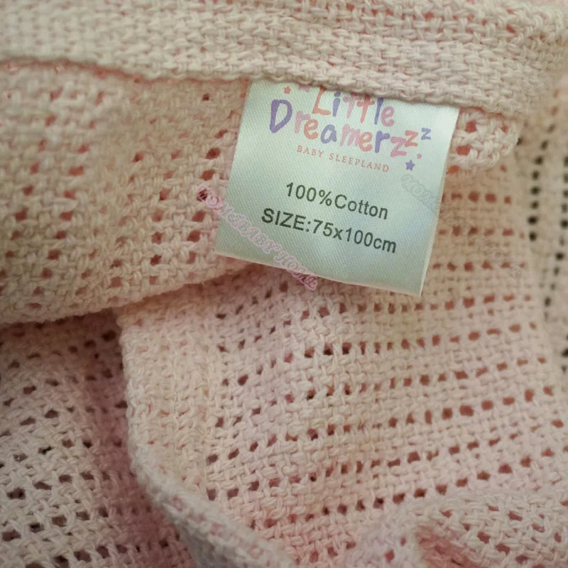 70x100cm New 100% Celluar Cotton Summer Thermal Receiving Baby Throw Nursery Blanket Newborn Knitted Swaddling Wrap Nap Blankets | Мать и