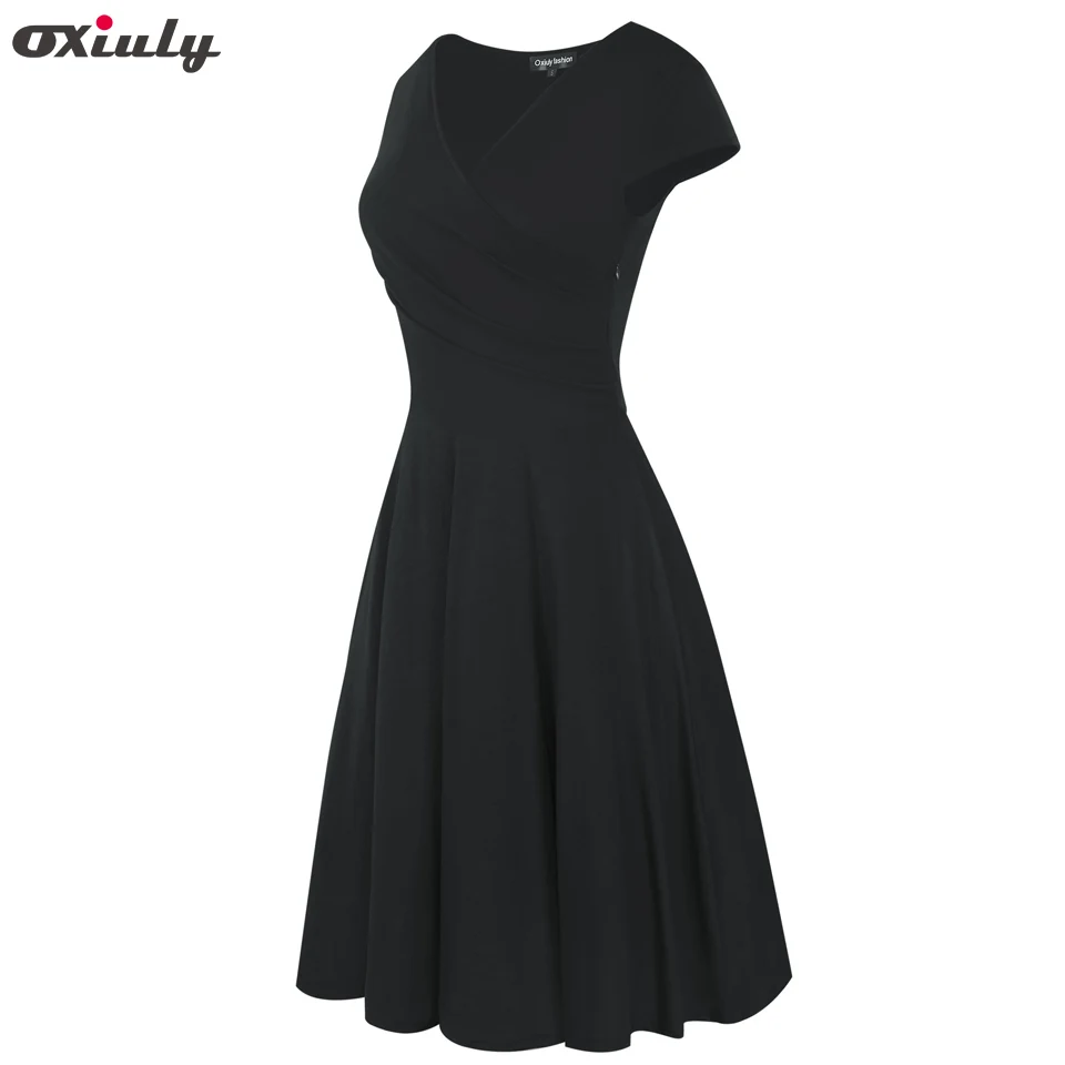 Oxiuly женское винтажное Плиссированное летнее платье-туника Pinup офисное
