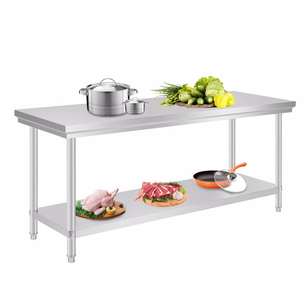 Коммерческий кухонный стол из нержавеющей стали для готовки еды 24 &quotx 72&quot |