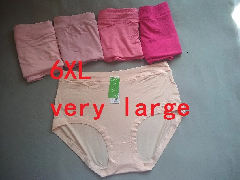 6XL женские супер большой нижнее белье из бамбукового волокна Однотонные трусы