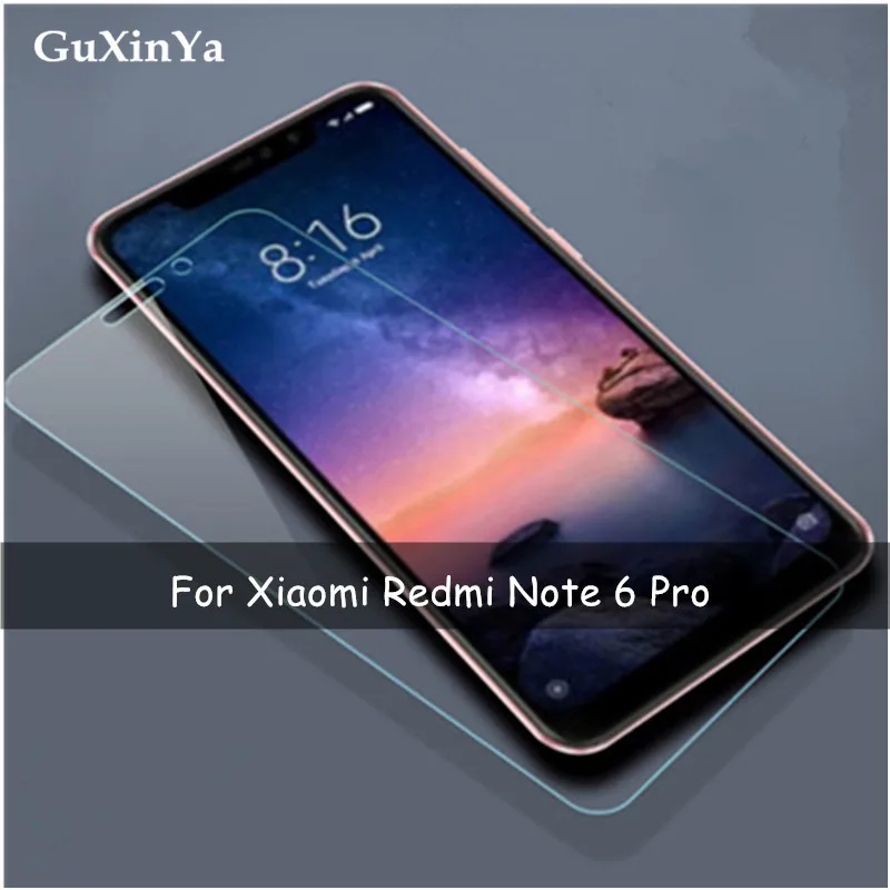 Закаленное стекло для Redmi Note 6 Pro 2 шт. Защита экрана Xiaomi pro с защитой от царапин