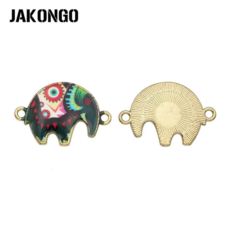 JAKONGO золотистый цвет Эмаль Красочный Слон соединитель для изготовления