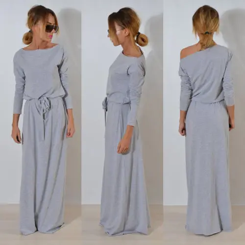 Женское платье в стиле бохо вечерние длинным рукавом и поясом|vestidos f|vestidos fashionlong