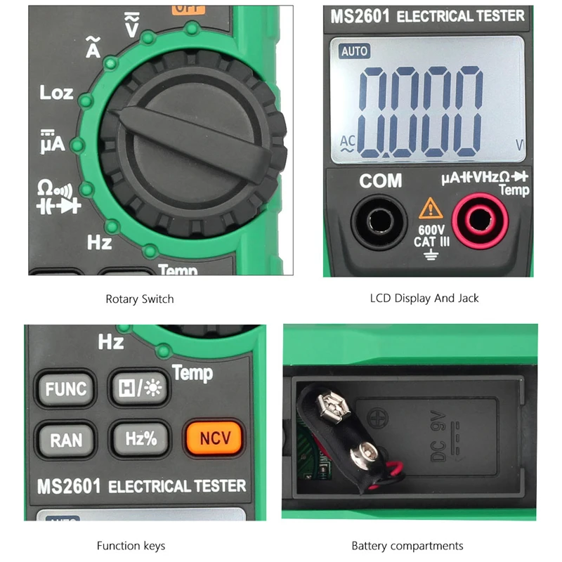 Mastech MS2601 цифровой AC/DC вилка метр 200A 12 мм Напряжение Ток Сопротивление диоды