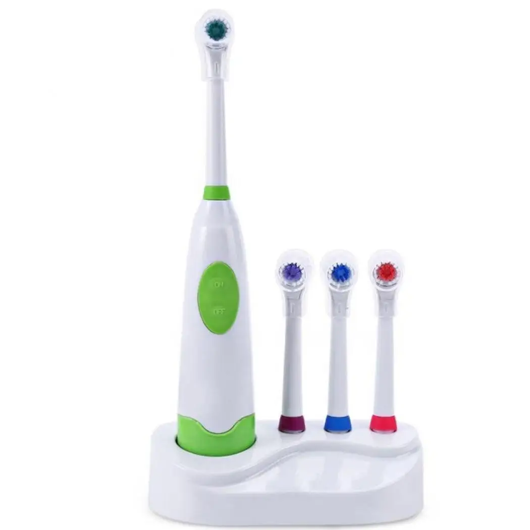 Battery Operated Waterproof Electric Rotating Toothbrush Anti Slip Handle Purple Green Blue Red Appliances |