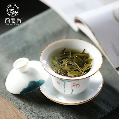 Ручная роспись керамический чай Tureen Kung Fu Puɾr черный Oolong чайная посуда большая