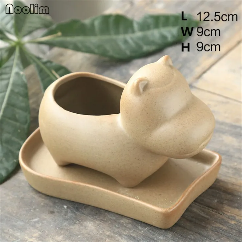NOOLIM ZAKKA керамика горшки для суккулентов милый мультфильм Животные шаблон горшки офис украшение стола украшения
