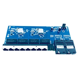 Without Power Supply 2 гигабитных волокно SC Порты и разъёмы 8*10/100/1000 Мбит/с RJ45 Ethernet волокна переключатель одного волокна режим media converter PBCA доска - Цвет: Without Power Supply