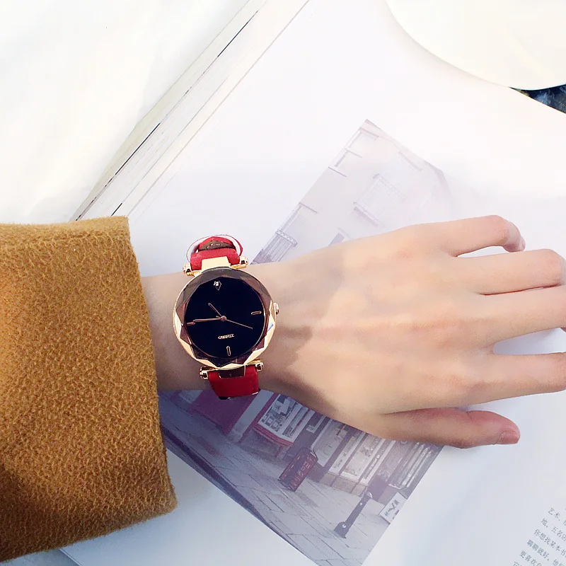 Лидер продаж черные Мода женские наручные часы со стразами модные Повседневное