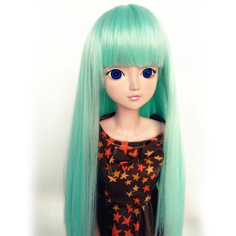 Cateleya BJD парик кукла волосы мятно-зеленые аккуратные челки длинные прямые 1/3 1/4 1/6 1/8