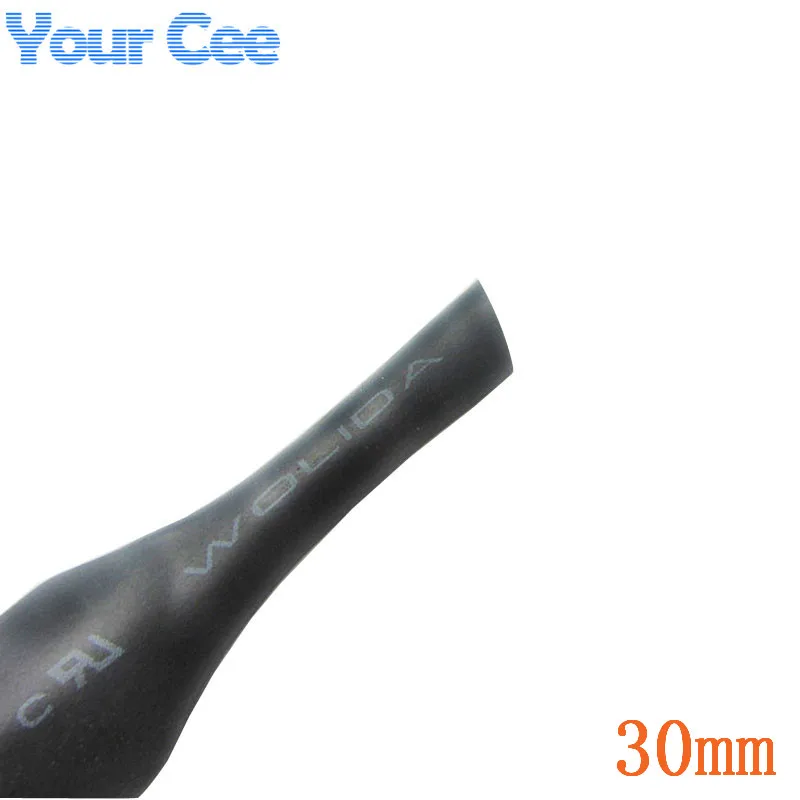 Черные изоляционные трубки 1 м термоусадочные для проводов комплект кабелей с