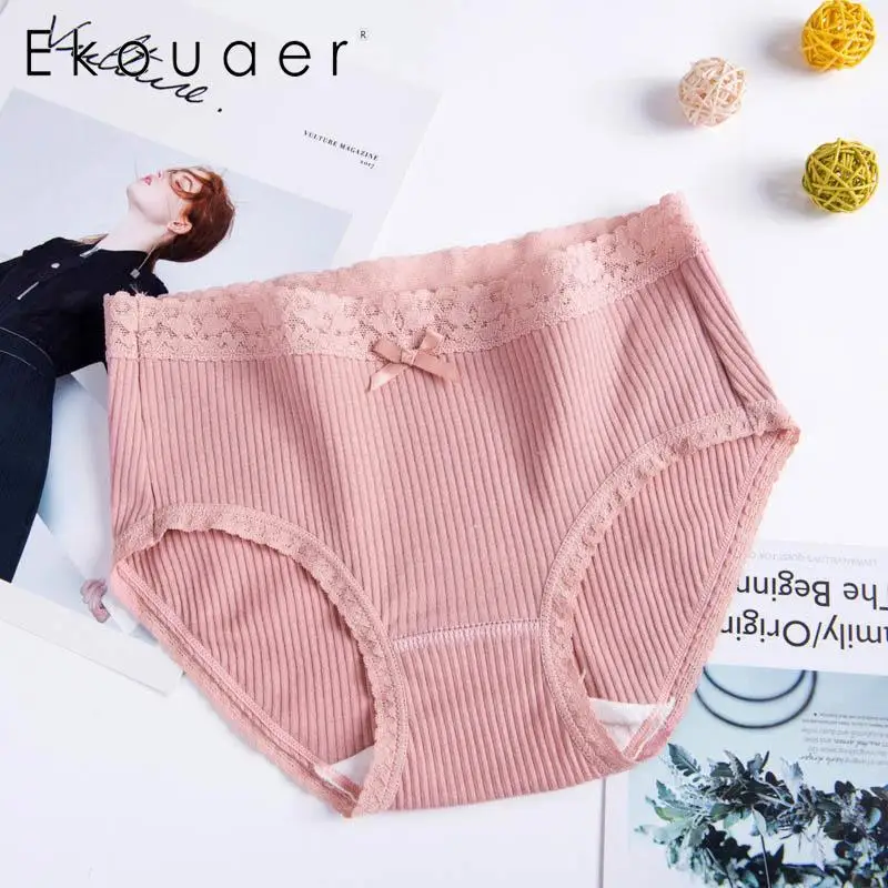 Ekouaer сексуальные кружевные трусики женское модное нижнее белье удобные трусы