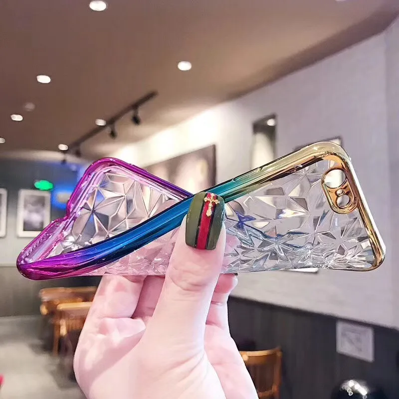 3D Градиент Алмазное покрытие Solf ТПУ чехол для телефона Samsung Galaxy S9 S8 Plus J3 J5 J7 2016 2017 J2