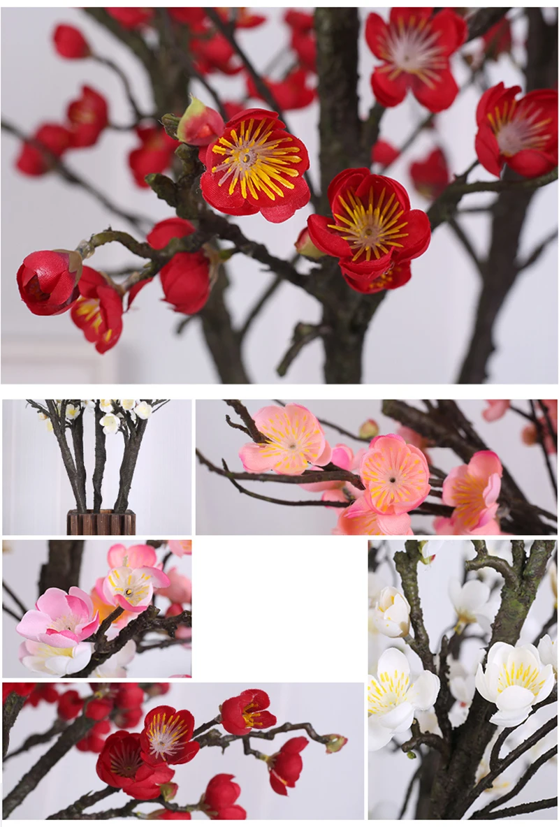 Erxiaobao 1 шт. Prunus Mume Meiren цветы сливы Искусственные цветы искусственный шелк Fower домашний стол вечерние свадебные Декор подарок