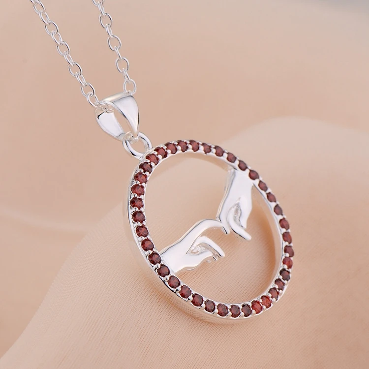 Оптовая продажа Бесплатная доставка модное серебряное ожерелье WN1783|pendants wholesale|f