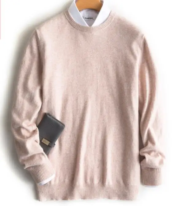 Khaki o-neck Кашемировый хлопковый смешанный пуловер и свитер для мужчин осень зима теплая одежда джемпер hombre robe pull homme hiver вязаный свитер - Цвет: Khaki o-neck