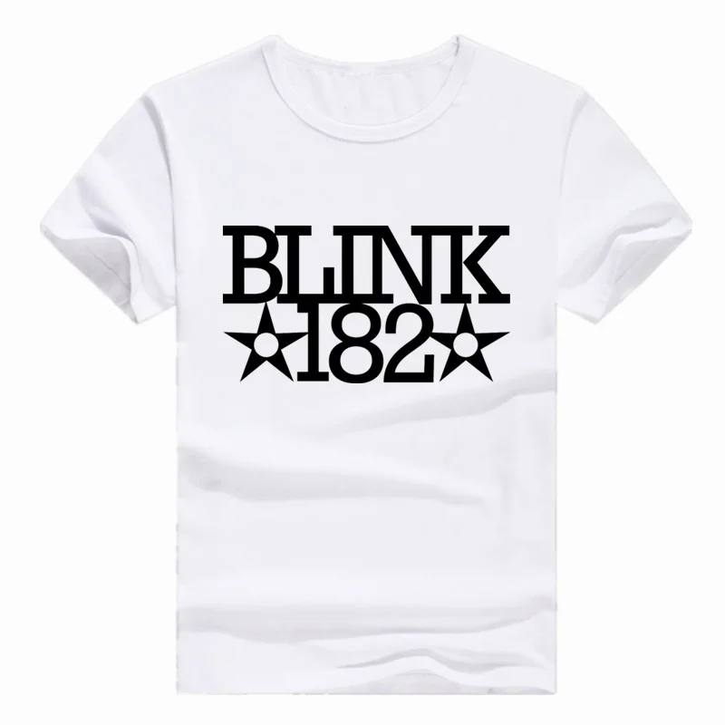 Азиатский размер принт Blink 182 рок-группа футболка со смайликом короткий рукав