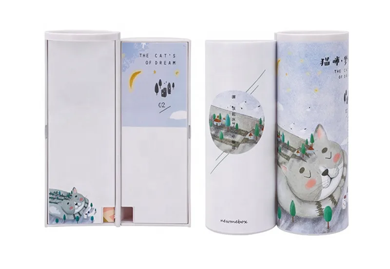 Cartoon Box A Kawaii для хранения дома и в офисе карандаши с котами коробка чашка пластиковый корпус ручка милый мультфильм органайзер для канцелярских принадлежностей многофункциональный Рабочий стол для хранения - Цвет: Cartoon Box A