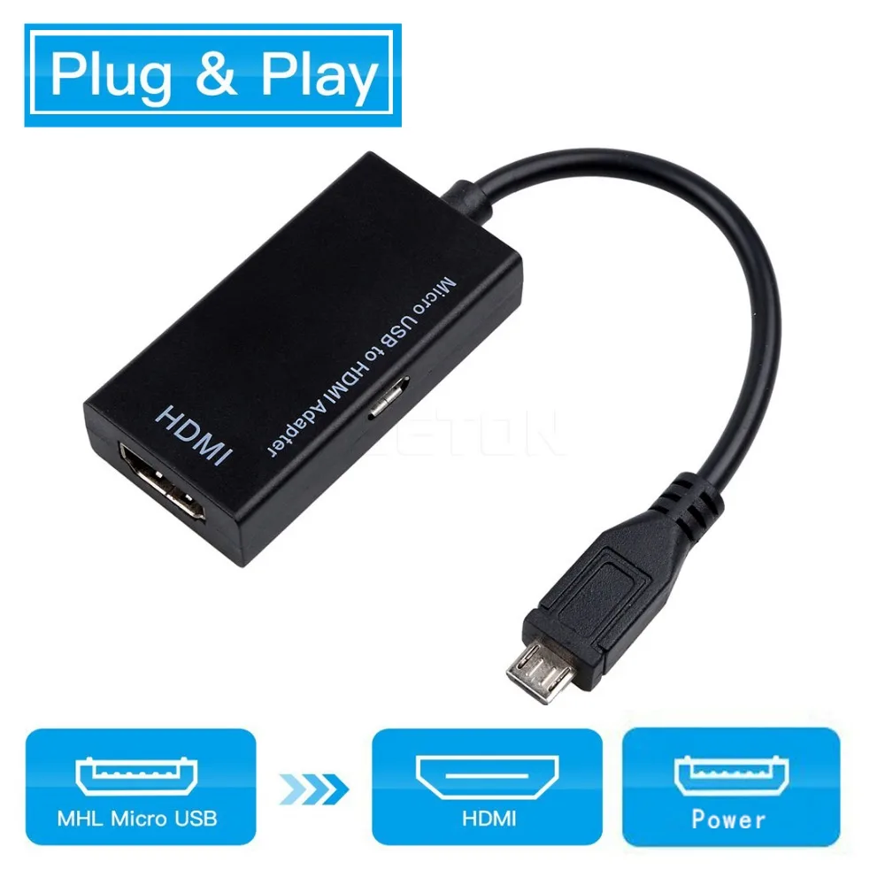 Kebidu hot 1080P Micro USB к HDMI совместимым HD HDTV адаптеры женский кабель адаптера для