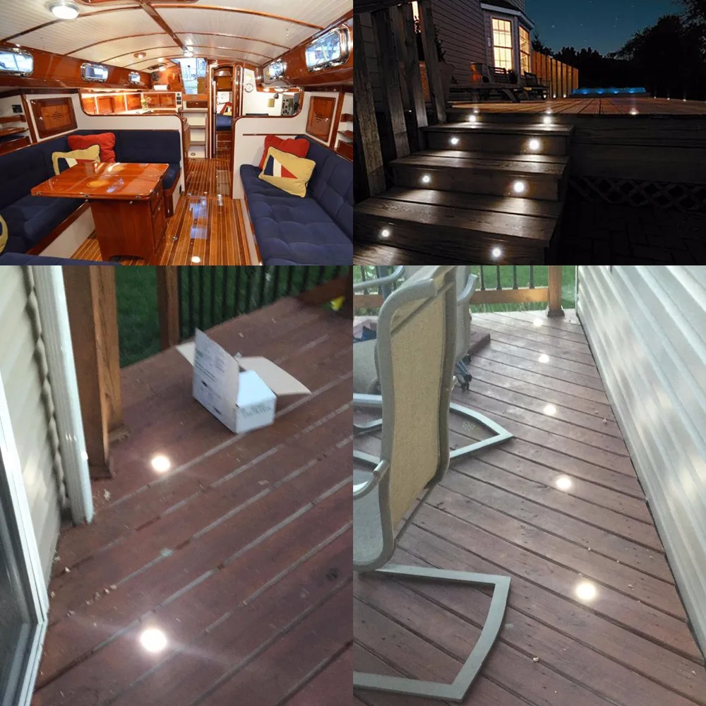 Фото Sturdy Waterproof Best Outdoor Lights for Patio Recessed Led Deck Lighting Floor Lamp Design Step Room Decor 6pcs/set B108-6 №5