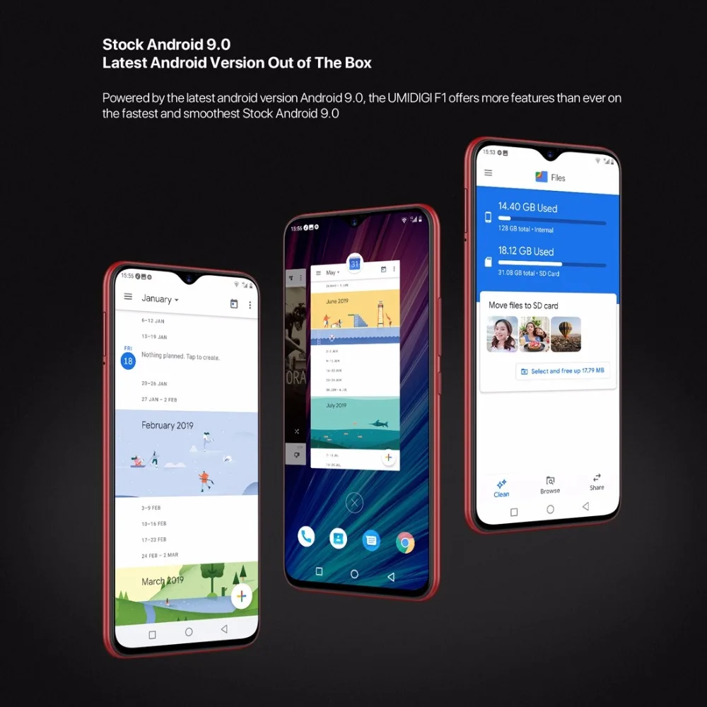 Смартфон UMIDIGI F1 Play, Android 9,0, камера 48 Мп+ 8 Мп+ 16 МП, 5150 мАч, 6 ГБ ОЗУ, 64 Гб ПЗУ, 6,3 дюйма, FHD+ Helio P60, глобальная версия, двойная, 4G