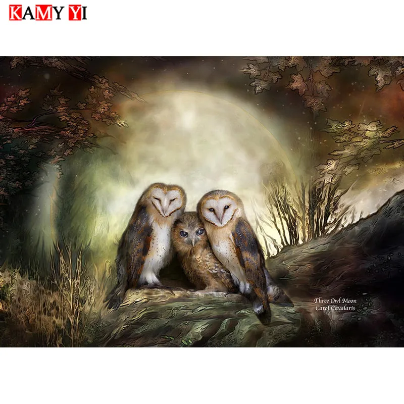 

KAMY YI 5D DIY полный квадрат/круглая дрель Алмазная картина "Сова дома" Мозаика Алмазная вышивка домашний стежок подарок HYY