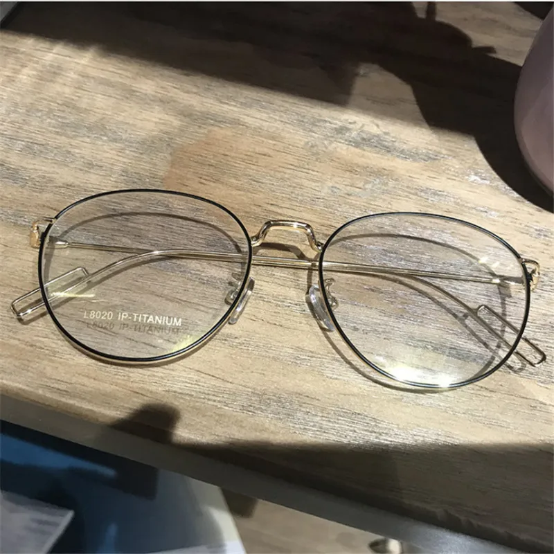 Круглые очки высокого качества мужские/мужские оправы чистый титановый рецепт