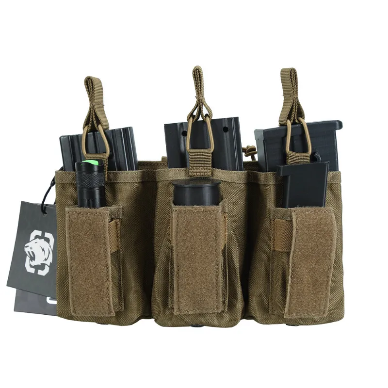 OneTigris Открытый Топ Тройная винтовка/Пистолет подсумок Тактический M4/M16/SA80/G36/AK47/AK74 подсумок для страйкбола пейнтбола