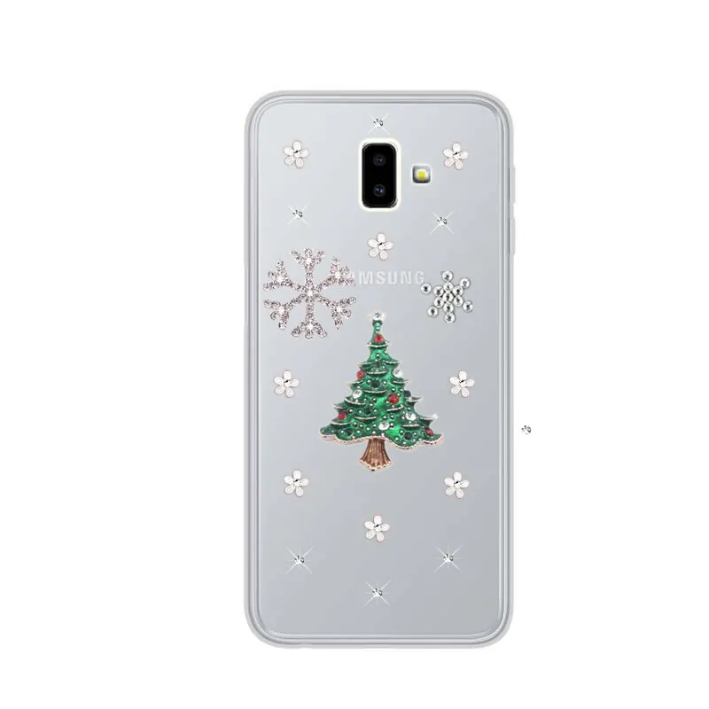 For Samsung Galaxy J6 Plus Case SM-J615F J600F Christmas tree Silicone clear Phone Cover J8 A6 A8 2018 cases | Мобильные телефоны и