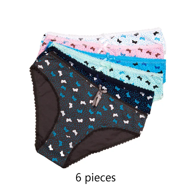6Y9001-6 Pcs YOUREGINA, женское нижнее белье размера плюс, женские трусики, нижнее белье, хлопок, Feminino Culotte Femme, сексуальные женские бикини, трусы, 6 шт./лот - Цвет: 6Y9001-6 Pcs