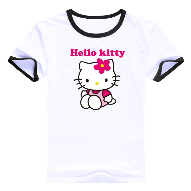 2016 милые дизайнерские топы футболки рисунок Hello Kitty Женская Футболка harajuku kawaii