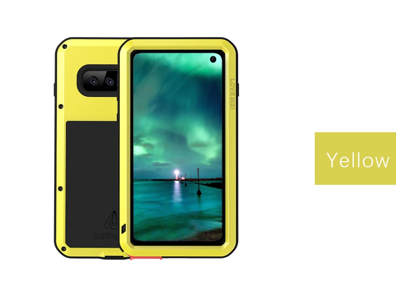 Цвет: желтый Love Mei металлический чехол для samsung Galaxy S10 Plus S10E S10 5G Защитный противоударный чехол для samsung S10 5G Plus - Цвет: Цвет: желтый