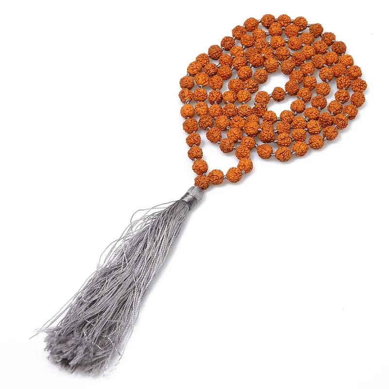 Balibali классический Rudraksha мужской ожерелье s круглый Bodhi семена Длинный кисточкой