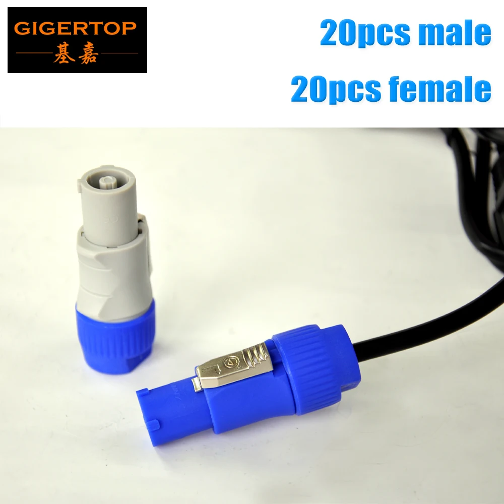 Hot Selling Neutrik  20pcs Male+20pcs Female PowerCon Power Connector for Power Input.3 Pin Male& Female Moving Head 5R 7R Plug
