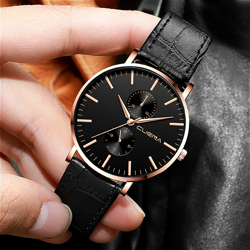 2019 кожаные мужские часы ультра-тонкие модные брендовые простые деловые