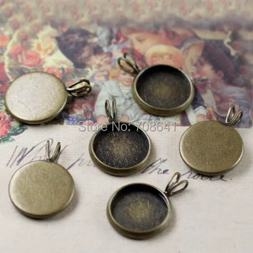 Пустая круглая гладкая безель с подвеской стеклянная фурнитура для изготовления