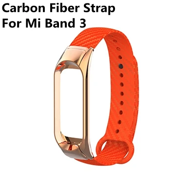 Новинка, ремешок mi Band 3 из углеродного волокна для Xiaomi mi Band 3, цветной браслет mi Band 2, ремешок для mi Band 2, смарт-Аксессуары - Цвет: Orange For Miband 3