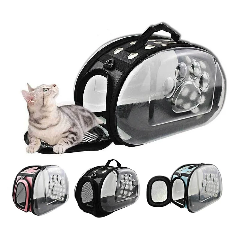 

Transparent Pet Carrier Travel Bag Foldable Pet Portable Carry Handbag with Breathable Holes Bag for Small Dogs and Cats,