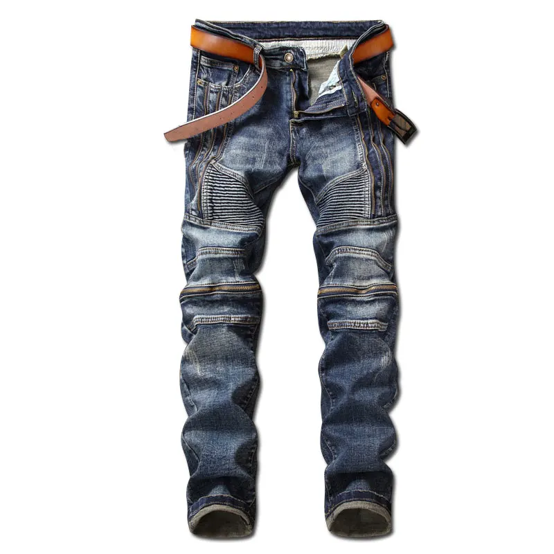 2018 new European and American fashion trend cool repair micro elastic men's small straight tube jeans (29-38) | Мужская одежда