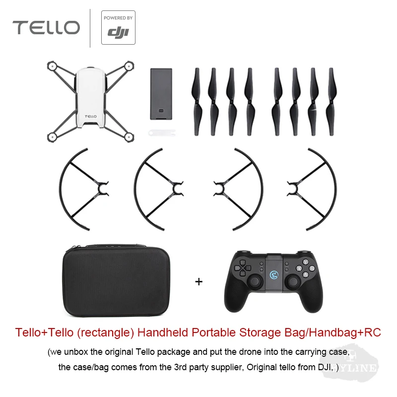 DJI Tello мини-Дрон 720P HD камера передачи приложение дистанционное управление складная игрушка FPV RC Квадрокоптер дроны от DJI Tech - Цвет: Tello and RC and Bag