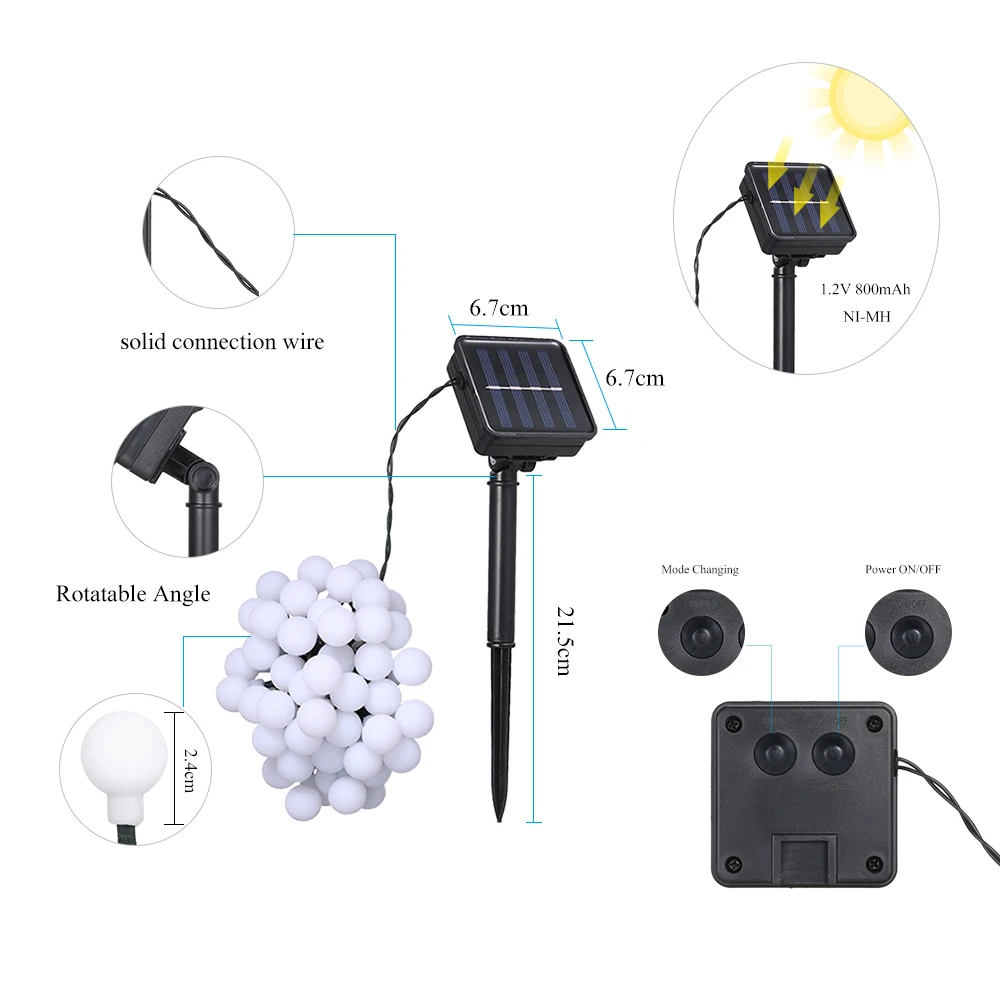 

IP44 LED Outdoor Solar Lamp String Lights 50 LEDs Fairy Holiday Christmas Party Garland Solar Garden Waterproof Fairy lights