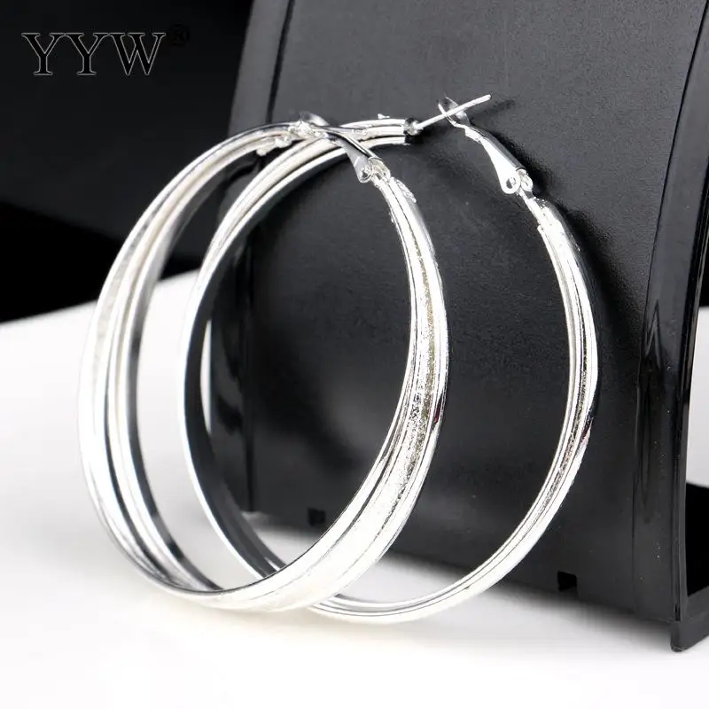 Simple Gold/Silver Color Big Hoop Earring For Women Statement Fashion Jewelry Accessories Large Circle Round Earrings Female | Украшения и