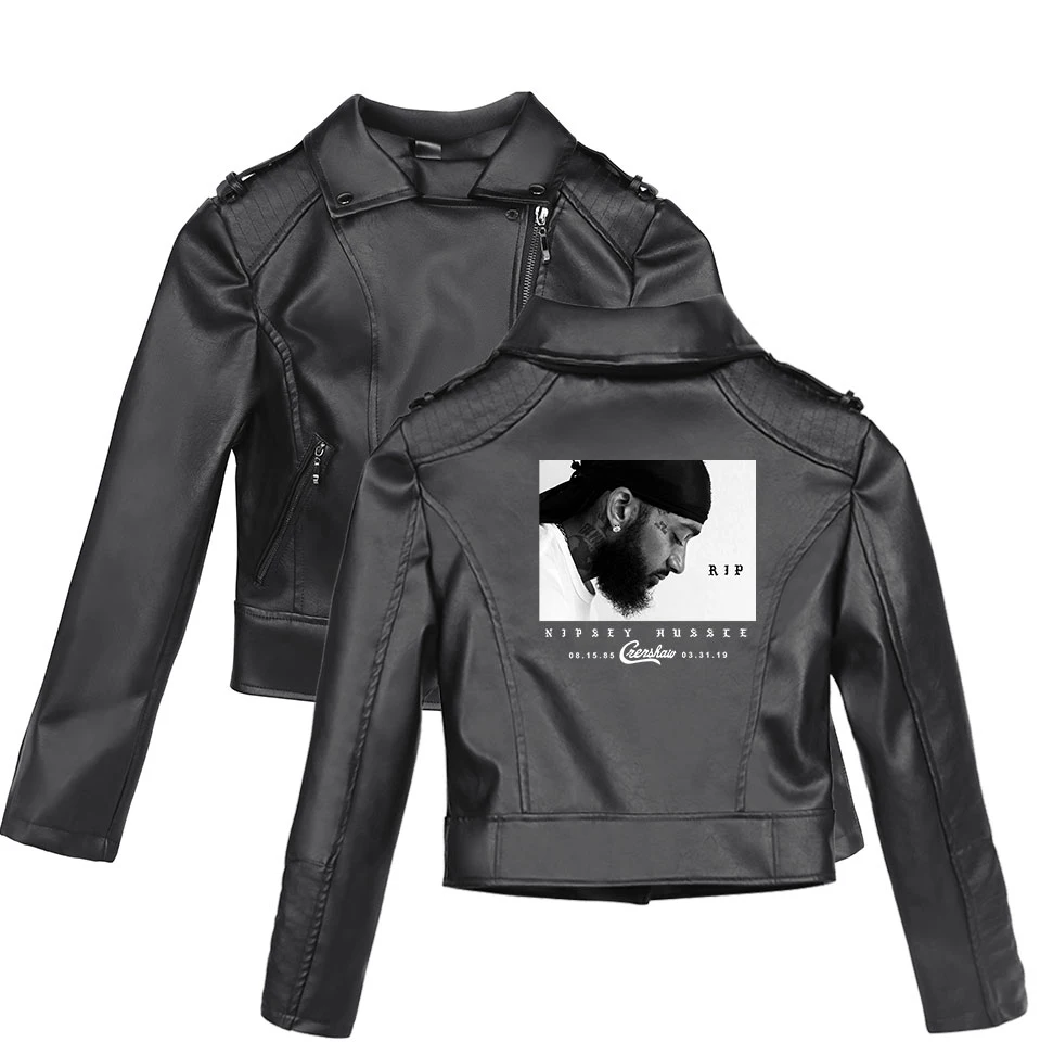 Nipsey Hussle 2019New одежда с принтом черные Куртки из искусственной кожи для женщин ривердейл тонкая женская кожаная куртка кожаная брендовая куртка плюс