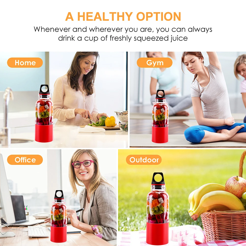 500 мл портативная соковыжималка чашка USB перезаряжаемая электрическая